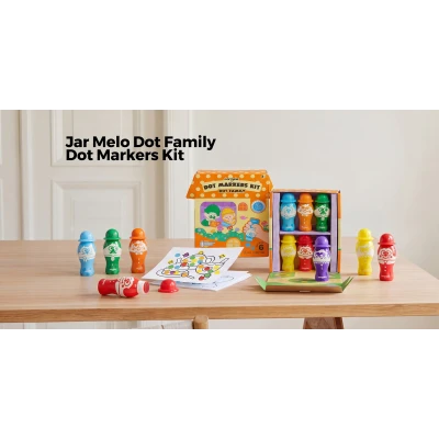 Jarmelo Dot Family — markery stempelkowe bingo dla dzieci łatwy chwyt zmywalne 6 kolorów 3+