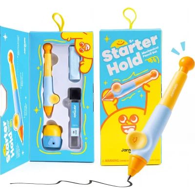 Jarmelo Ołówek Automatyczny WOW Grip 2mm Niebieski – ergonomiczny uchwyt temperówka wkłady grafitowe 12 szt. HB gumka etui