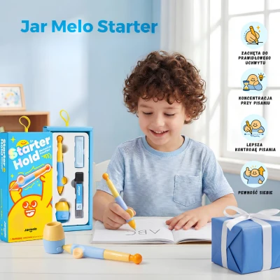 Jarmelo Ołówek Automatyczny WOW Grip 2mm Niebieski – ergonomiczny uchwyt temperówka wkłady grafitowe 12 szt. HB gumka etui