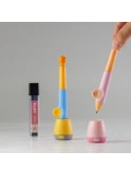 Jarmelo Ołówek Automatyczny WOW Grip 2mm Różowy – ergonomiczny uchwyt temperówka wkłady grafitowe 12 szt. HB gumka etui