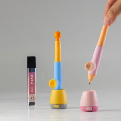 Jarmelo Ołówek Automatyczny WOW Grip 2mm Różowy – ergonomiczny uchwyt temperówka wkłady grafitowe 12 szt. HB gumka etui