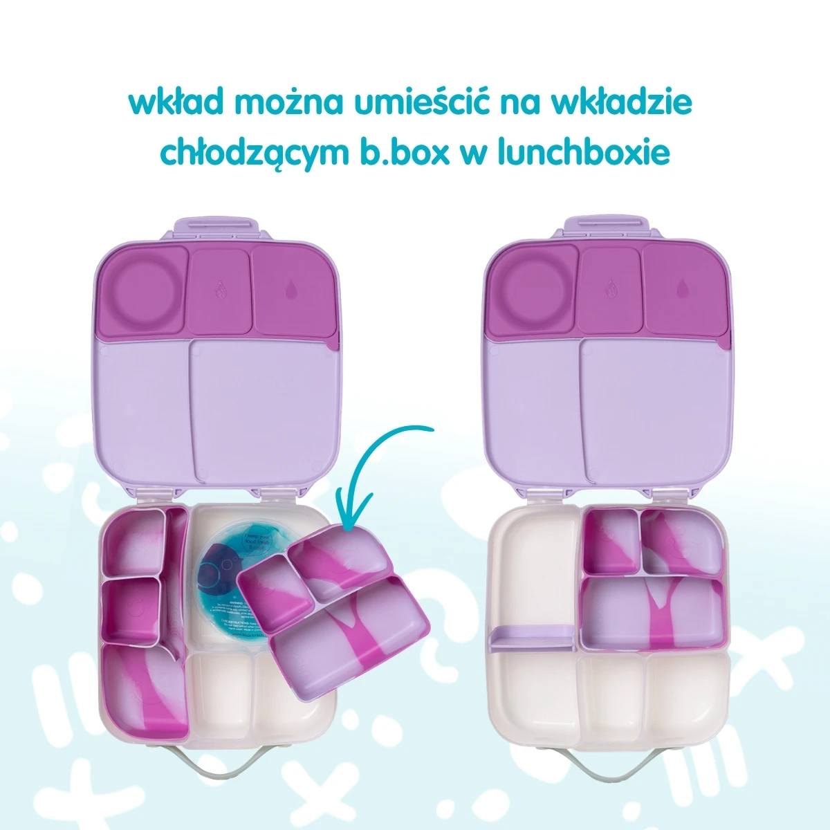 B.BOX Silikonowy wkład do lunchboxa z dodatkowymi przegródkami Forest