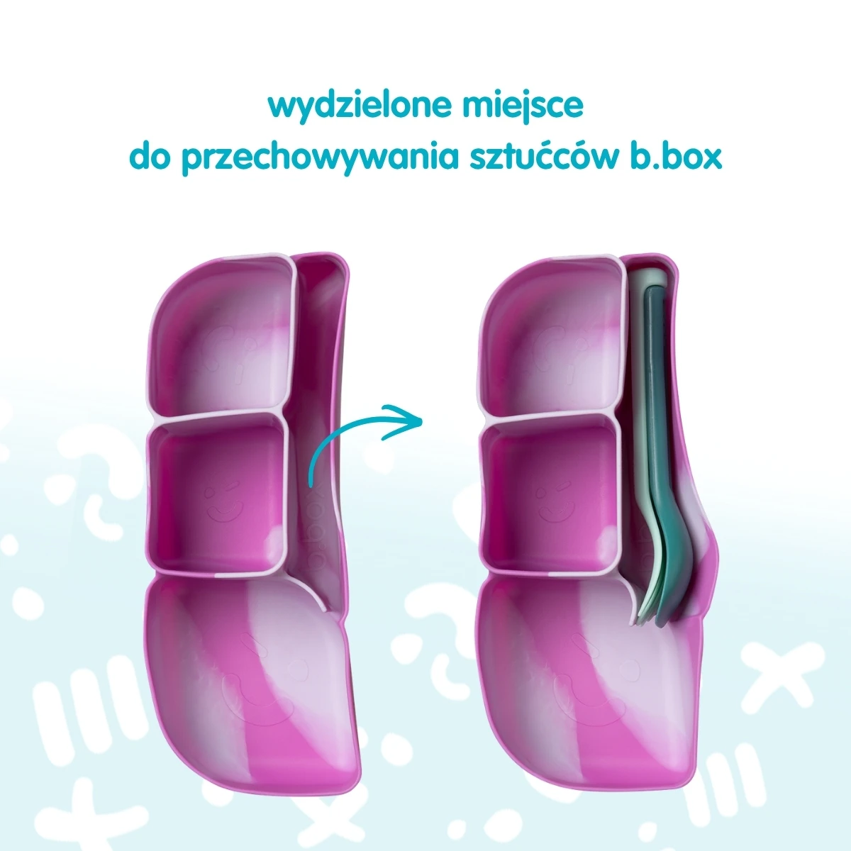 B.BOX Silikonowy wkład do lunchboxa z przegrodą na sztućce Ocean