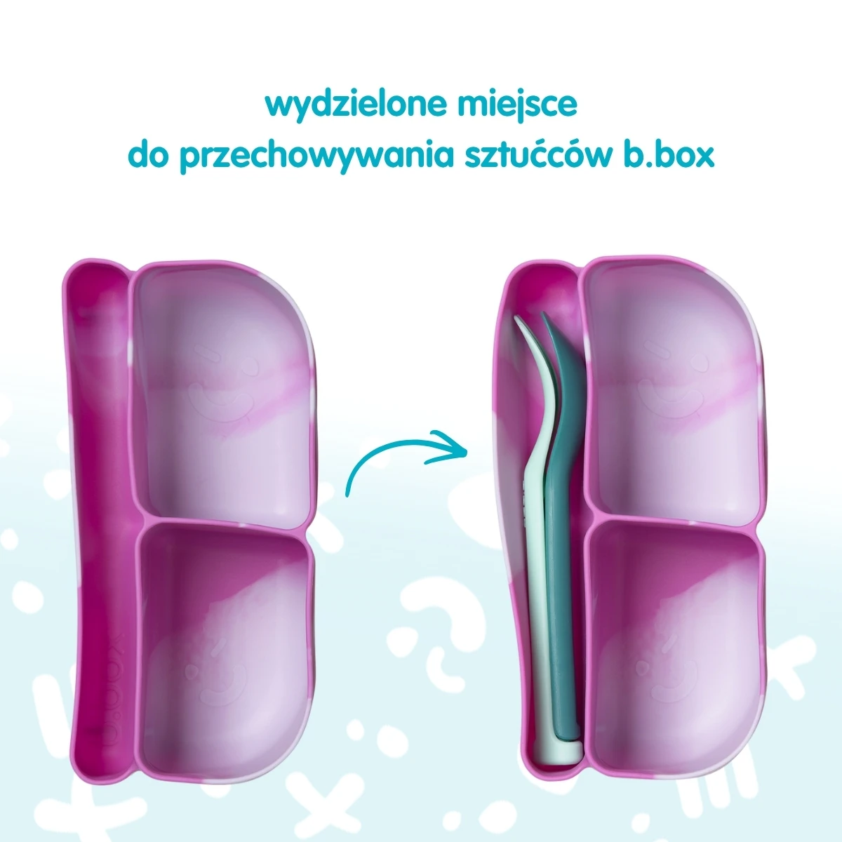 B.BOX Silikonowy wkład do mini lunchboxa z przegrodą na sztućce Ocean