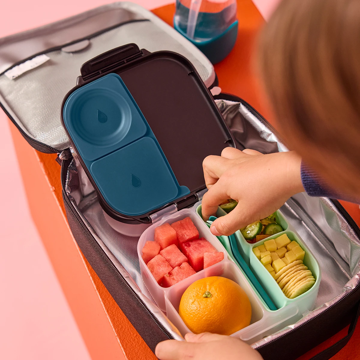 B.BOX Silikonowy wkład do mini lunchboxa z przegrodą na sztućce Forest