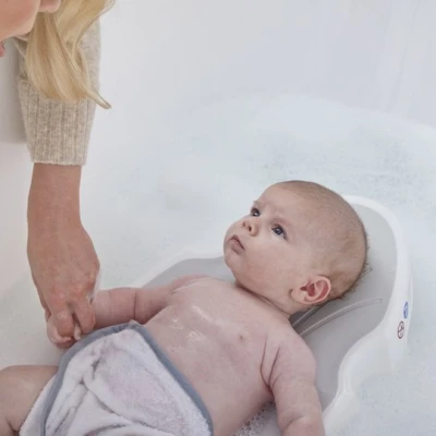 Shnuggle Leżaczek do Kąpieli Noworodka White Grey