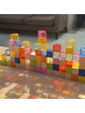 VIGA Klocki Sensoryczne Drewniane Kolorowe Transparentne Montesorii 108 EL