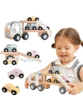 VIGA PolarB Drewniana Laweta Transporter 3 Samochodziki Autka Kierowca 18m+