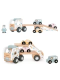 VIGA PolarB Drewniana Laweta Transporter 3 Samochodziki Autka Kierowca 18m+