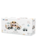 VIGA PolarB Drewniana Laweta Transporter 3 Samochodziki Autka Kierowca 18m+