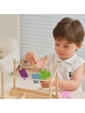 VIGA Drewniany Zestaw do Prania Suszarka Ubranka Klamerki Montessori 27 el
