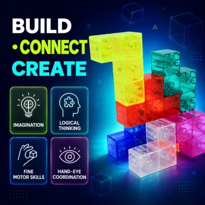 Woopie Klocki magnetyczne Tetris 3D układanka konstrukcyjna