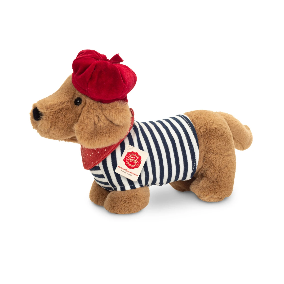 TEDDY HERMANN Maskotka Jamnik Claude 26 cm z czapeczką