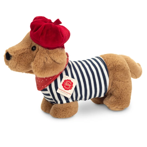 TEDDY HERMANN Maskotka Jamnik Claude 26 cm z czapeczką
