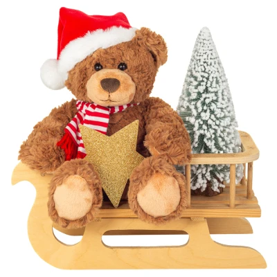 TEDDY HERMANN Świąteczna maskotka Miś w czapce mikołaja 30 cm