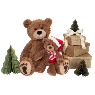 TEDDY HERMANN Świąteczna maskotka Miś w czapce mikołaja 30 cm