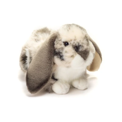 TEDDY HERMANN Królik szaro-biały w cętki siedzący 21 cm maskotka dla dzieci