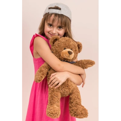TEDDY HERMANN Maskotka miś pluszowy 48 cm z bandaną w gwiazdki brązowy