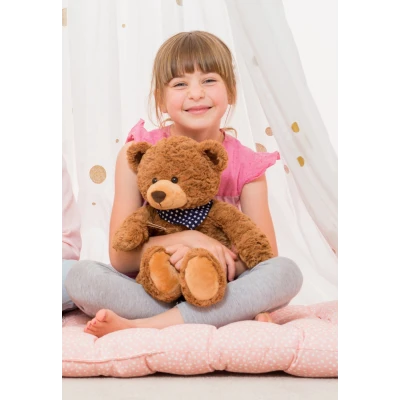 TEDDY HERMANN Maskotka miś pluszowy 48 cm z bandaną w gwiazdki brązowy