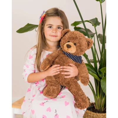 TEDDY HERMANN Maskotka miś pluszowy 48 cm z bandaną w gwiazdki brązowy