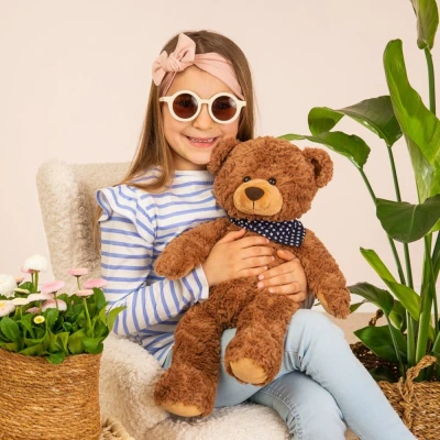 TEDDY HERMANN Maskotka miś pluszowy 48 cm z bandaną w gwiazdki brązowy