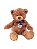 TEDDY HERMANN Maskotka miś pluszowy 38 cm z bandaną w gwiazdki brązowy