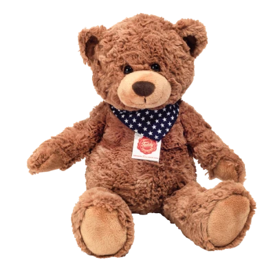 TEDDY HERMANN Maskotka miś pluszowy 38 cm z bandaną w gwiazdki brązowy