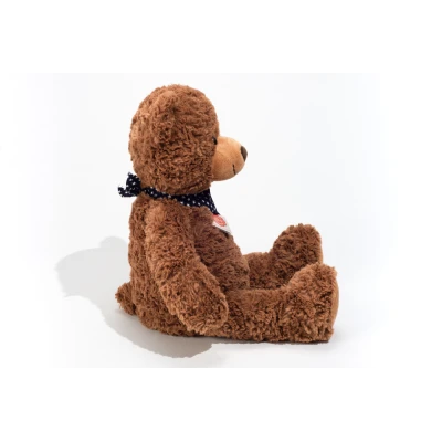 TEDDY HERMANN Maskotka miś pluszowy 48 cm z bandaną w gwiazdki brązowy