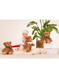 TEDDY HERMANN Maskotka miś pluszowy 38 cm z bandaną w gwiazdki brązowy
