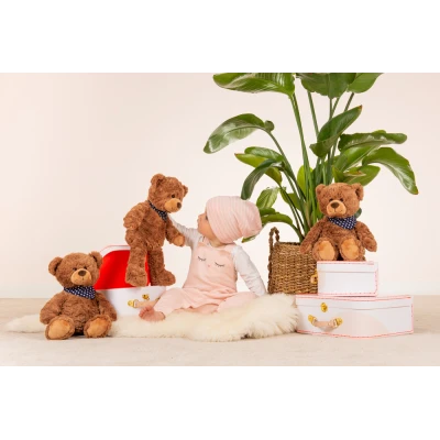 TEDDY HERMANN Maskotka miś pluszowy 38 cm z bandaną w gwiazdki brązowy