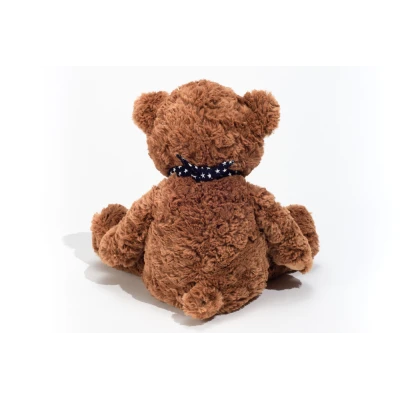 TEDDY HERMANN Maskotka miś pluszowy 38 cm z bandaną w gwiazdki brązowy