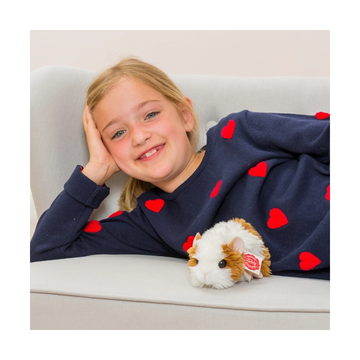 TEDDY HERMANN Świnka morska złoto-biała 18 cm maskotka dla dzieci