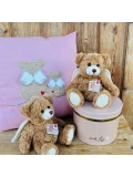 TEDDY HERMANN Maskotka miś pluszowy Anioł Stróż 20 cm z anielskimi skrzydłami