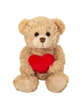 TEDDY HERMANN Maskotka miś pluszowy beżowy 20 cm z dużym serduszkiem
