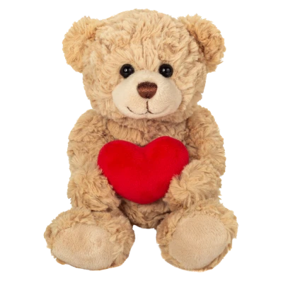 TEDDY HERMANN Maskotka miś pluszowy beżowy 20 cm z dużym serduszkiem