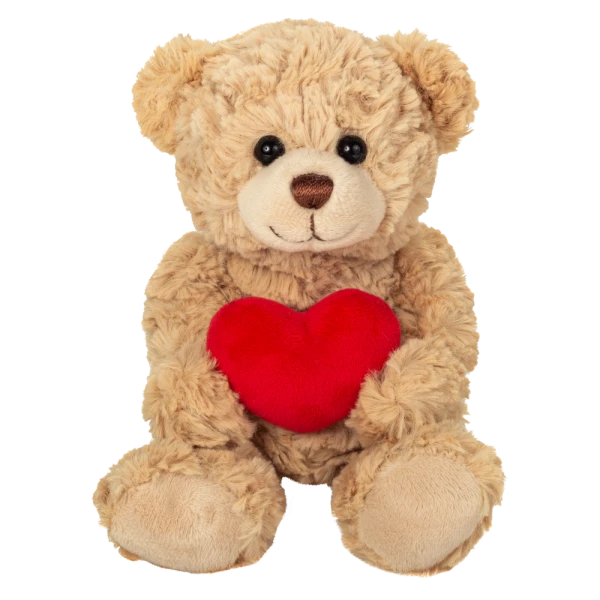 TEDDY HERMANN Maskotka miś pluszowy beżowy 20 cm z dużym serduszkiem