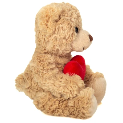 TEDDY HERMANN Maskotka miś pluszowy beżowy 20 cm z dużym serduszkiem
