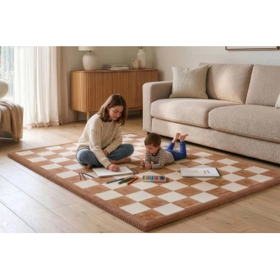 HAKUNA MATTE Mata piankowa dla dzieci Dywan do pokoju dziecięcego Coral Velvet z pianką memory 200 x 150 cm Soft Terra