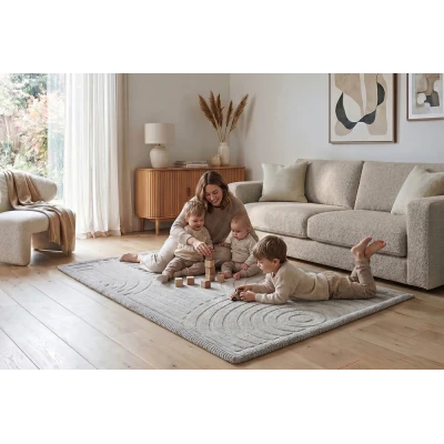HAKUNA MATTE Mata piankowa dla dzieci Szary dywan do pokoju dziecięcego Łuki 3D Cloud Play Mat 200 x 150 cm