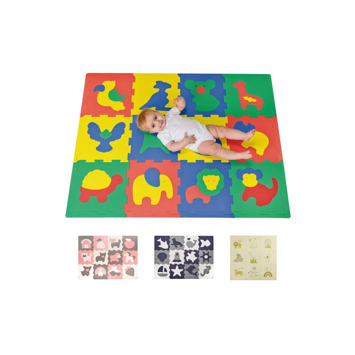 HAKUNA MATTE Puzzle na podłogę dla dzieci Mata piankowa ze zwierzątkami Safari Animals 120x90 cm