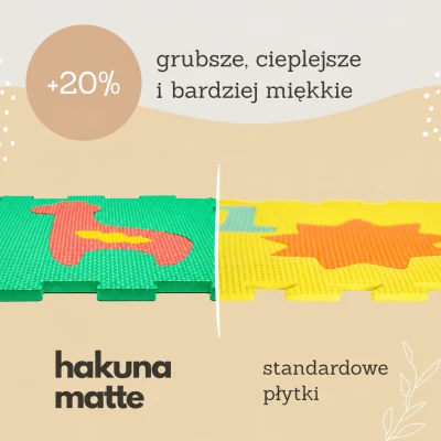 HAKUNA MATTE Puzzle na podłogę dla dzieci Mata piankowa ze zwierzątkami Safari Animals 120x90 cm