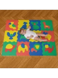 HAKUNA MATTE Puzzle na podłogę dla dzieci Mata piankowa ze zwierzątkami Safari Animals 120x90 cm