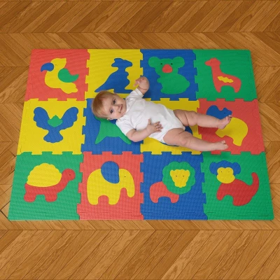 HAKUNA MATTE Puzzle na podłogę dla dzieci Mata piankowa ze zwierzątkami Safari Animals 120x90 cm