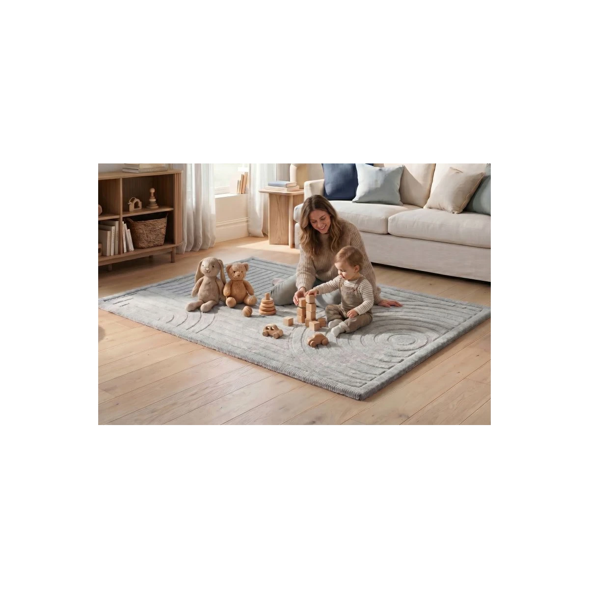 HAKUNA MATTE Mata piankowa dla dzieci Szary dywan do pokoju dziecięcego Łuki 3D Cloud Play Mat 280 x 200 cm