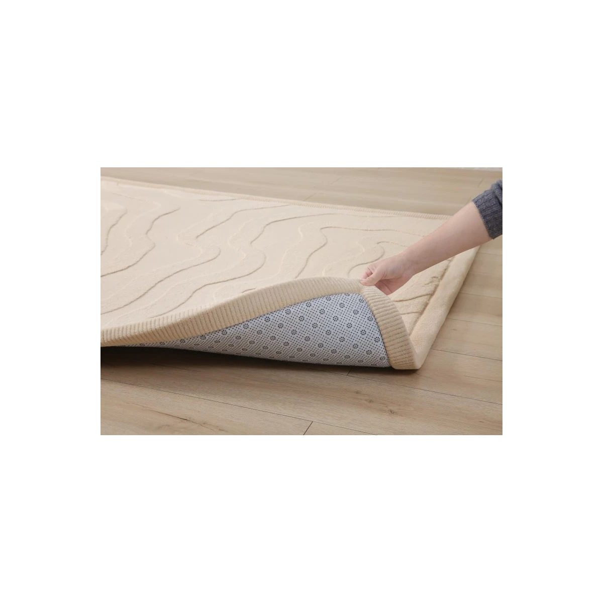 HAKUNA MATTE Mata piankowa dla dzieci Beżowy dywan do pokoju dziecięcego Fale 3D CloudRise Play Mat 200 x 150 cm