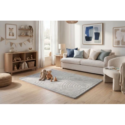 HAKUNA MATTE Mata piankowa dla dzieci Szary dywan do pokoju dziecięcego Łuki 3D Cloud Play Mat 280 x 200 cm