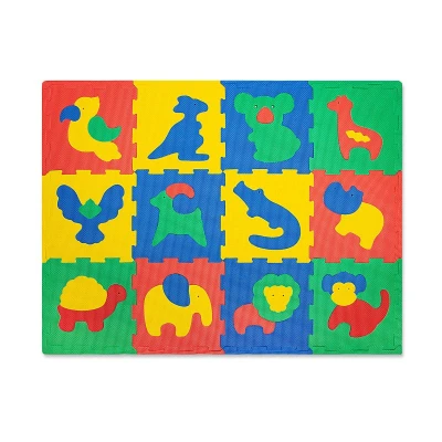 HAKUNA MATTE Puzzle na podłogę dla dzieci Mata piankowa ze zwierzątkami Safari Animals 120x90 cm
