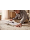 HAKUNA MATTE Mata piankowa dla dzieci Beżowy dywan do pokoju dziecięcego Fale 3D CloudRise Play Mat 200 x 150 cm