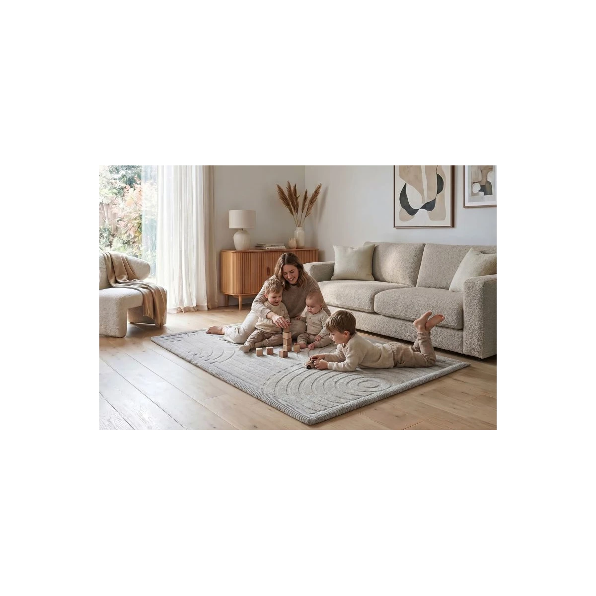 HAKUNA MATTE Mata piankowa dla dzieci Szary dywan do pokoju dziecięcego Łuki 3D Cloud Play Mat 280 x 200 cm