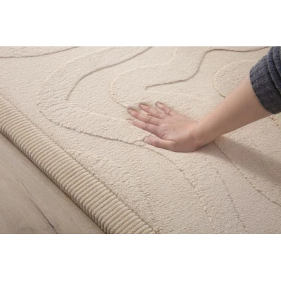 HAKUNA MATTE Mata piankowa dla dzieci Beżowy dywan do pokoju dziecięcego Fale 3D CloudRise Play Mat 200 x 150 cm